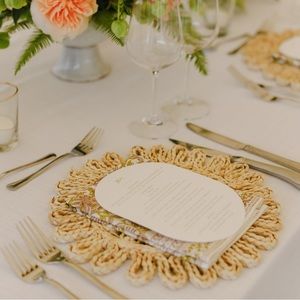 Round Woven Placemats / Chargers, 11” each